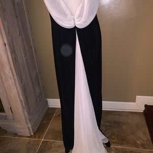 Flawless black and white evening gown